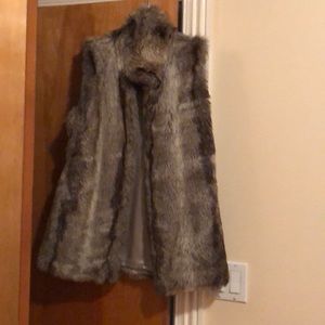 Brown faux fur vest